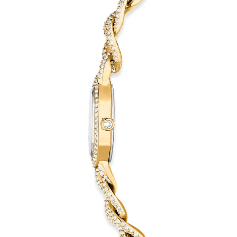 Swarovski Dextera chain 5668854 analog damklocka med guld urtavla och armband i rostfritt stål