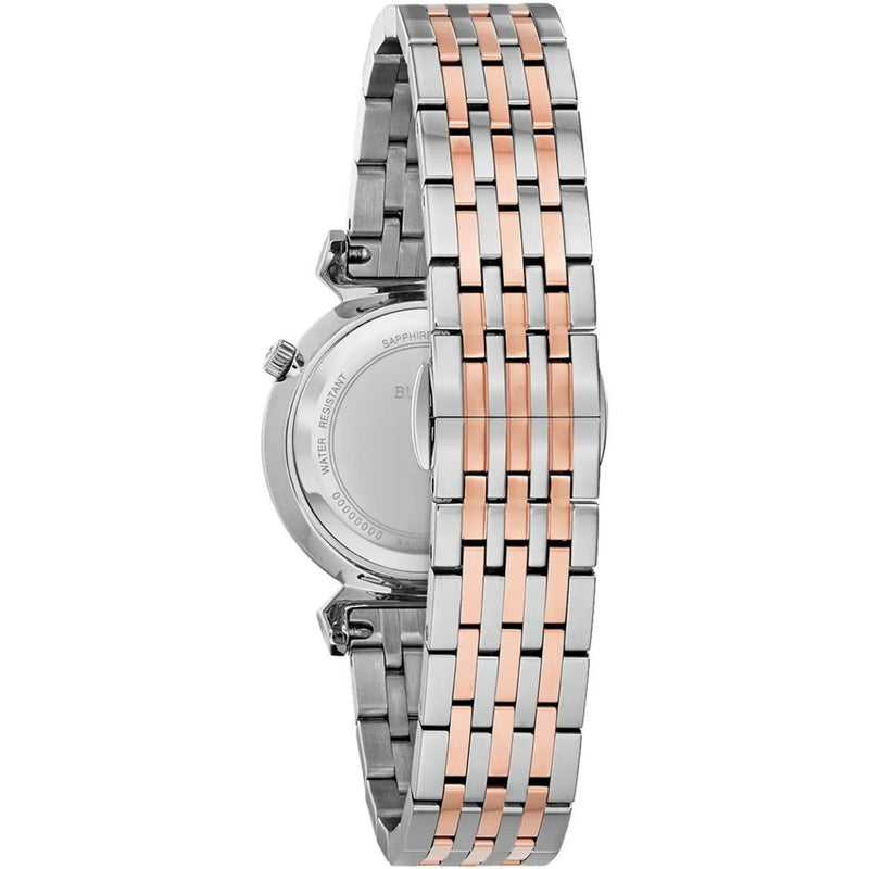 Bulova Regatta 98P192 analog damklocka med vit urtavla och armband i rostfritt stål