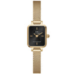 Daniel Wellington Quadro Mini Evergold Onyx analog damklocka med svart urtavla och armband i rostfritt stål