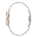 Bulova Classic Duality Diamond 98P219 analog damklocka med silver urtavla och armband i rostfritt stål
