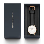 Daniel Wellington Classic Sheffield DW00100036 analog damklocka med vit urtavla och armband i läder