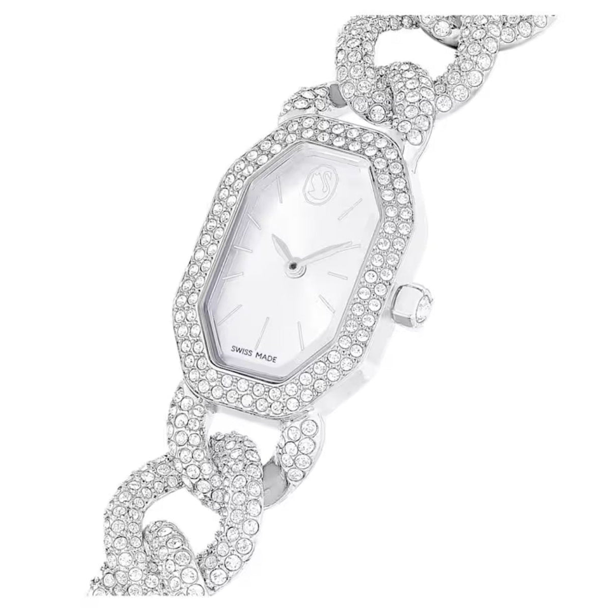 Swarovski Dextera chain 5668899 analog damklocka med silver urtavla och armband i rostfritt stål