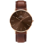 Daniel Wellington Classic St Mawes DW00100627 analog unisexklocka med brun urtavla och armband i läder