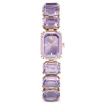 Swarovski Octagon cut bracelet 5722364 analog damklocka med lila urtavla och armband i rostfritt stål