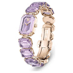 Swarovski Octagon cut bracelet 5722364 analog damklocka med lila urtavla och armband i rostfritt stål