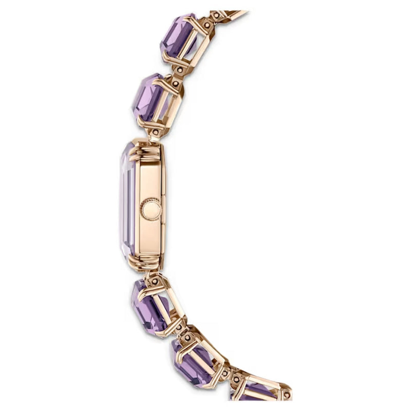 Swarovski Octagon cut bracelet 5722364 analog damklocka med lila urtavla och armband i rostfritt stål