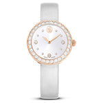 Swarovski Matrix tennis 5710105 analog damklocka med grå urtavla och armband i skinn