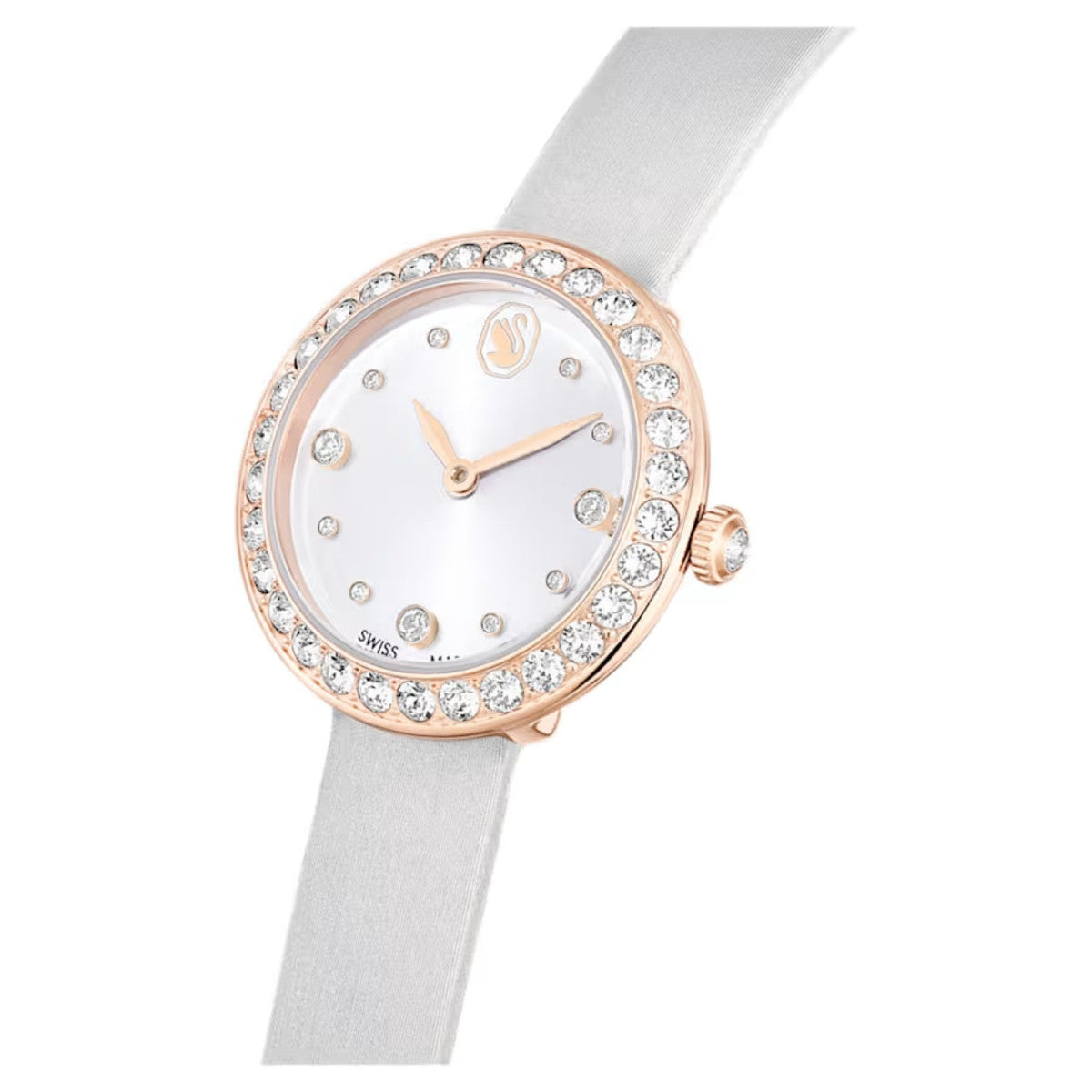 Swarovski Matrix tennis 5710105 analog damklocka med grå urtavla och armband i skinn