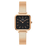 Daniel Wellington Quadro Studio DW00100518 analog damklocka med svart urtavla och armband i rostfritt stål