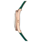 Swarovski Crystalline aura 5644078 analog damklocka med grön urtavla och armband i skinn