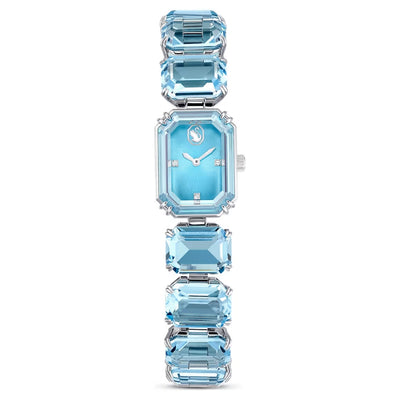 Swarovski Octagon cut bracelet 5729722 analog damklocka med blå urtavla och armband i rostfritt stål