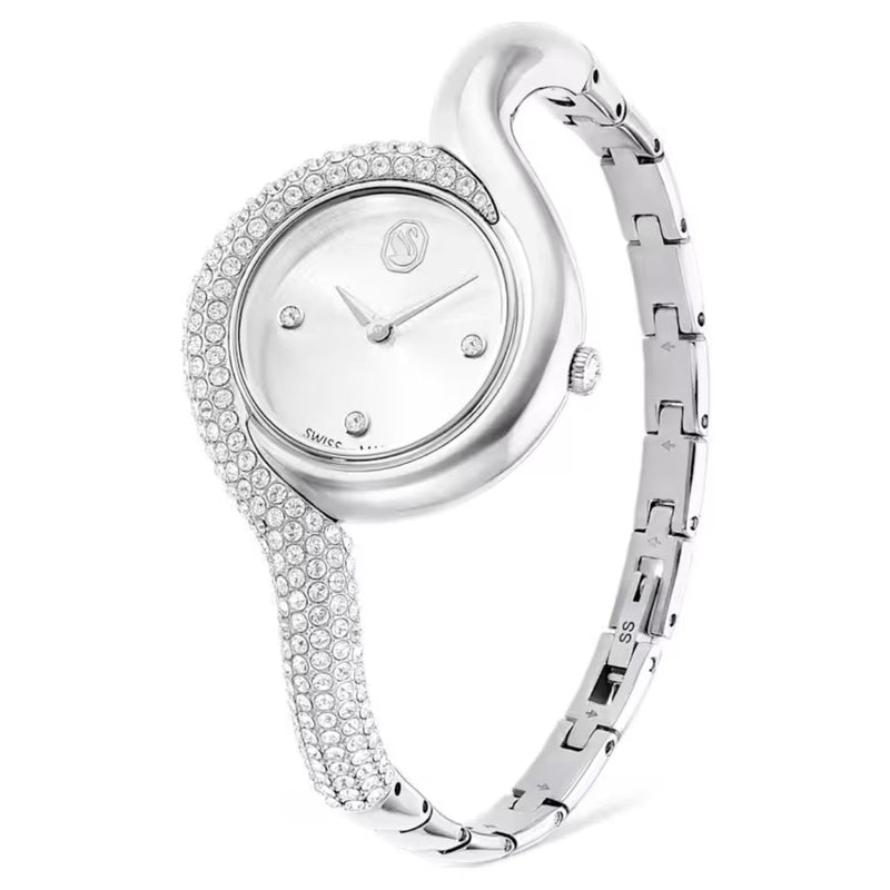 Swarovski Dextera asymmetric 5700996 analog damklocka med silver urtavla och armband i rostfritt stål