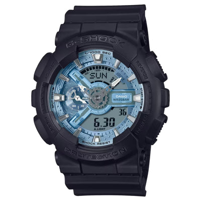 Casio G-shock GA-110CD-1A2ER analog herrklocka med blå urtavla och armband i resin