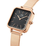 Daniel Wellington Quadro Studio DW00100518 analog damklocka med svart urtavla och armband i rostfritt stål
