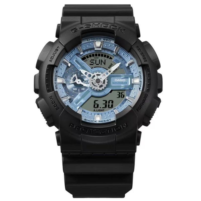 Casio G-shock GA-110CD-1A2ER analog herrklocka med blå urtavla och armband i resin
