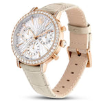 Swarovski Matrix tennis chrono 5702849 analog damklocka med silver urtavla och armband i skinn