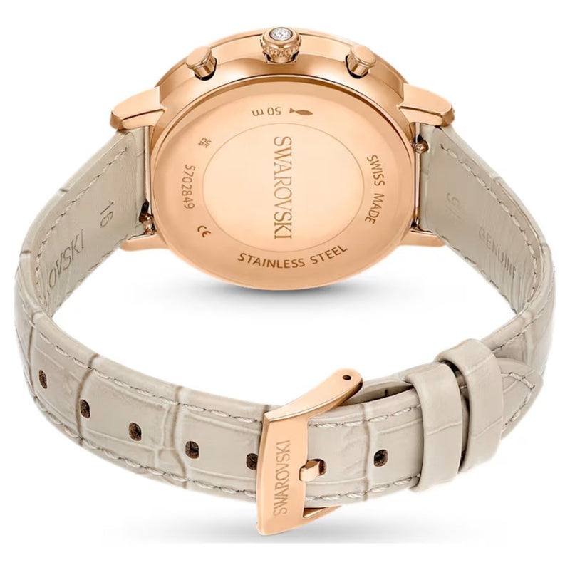Swarovski Matrix tennis chrono 5702849 analog damklocka med silver urtavla och armband i skinn