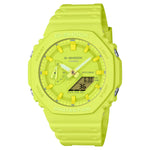 Casio G-shock GA-2100-9A9ER analog herrklocka med gul urtavla och armband i resin