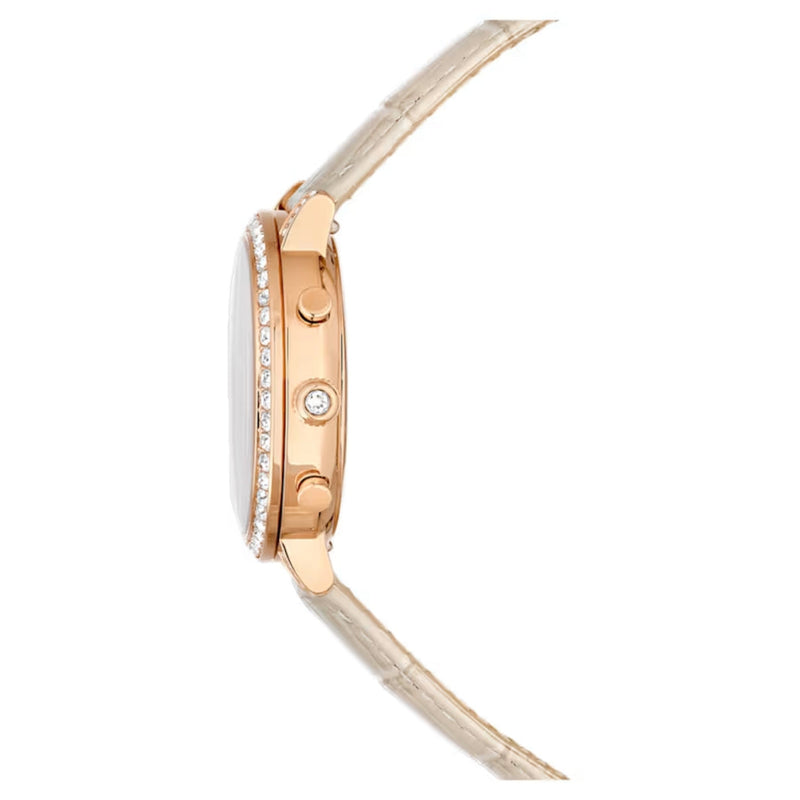 Swarovski Matrix tennis chrono 5702849 analog damklocka med silver urtavla och armband i skinn