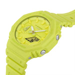 Casio G-shock GA-2100-9A9ER analog herrklocka med gul urtavla och armband i resin