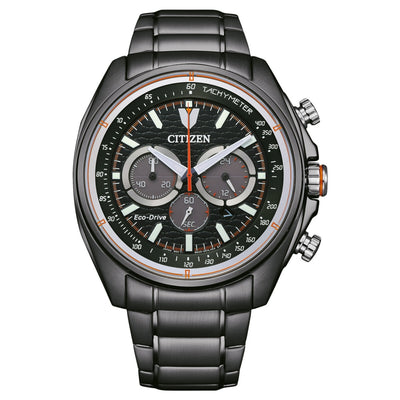 Citizen Eco Drive CA4567-82H analog herrklocka med grå urtavla och armband i rostfritt stål