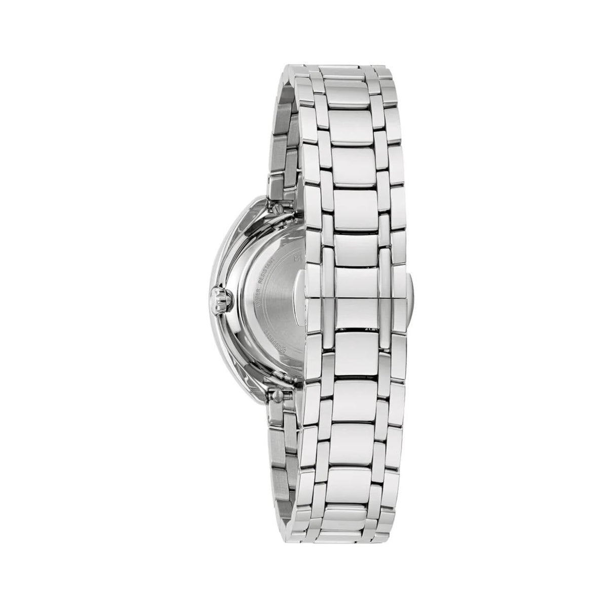 Bulova Classic Duality Diamond 96P240 analog damklocka med silver urtavla och armband i rostfritt stål