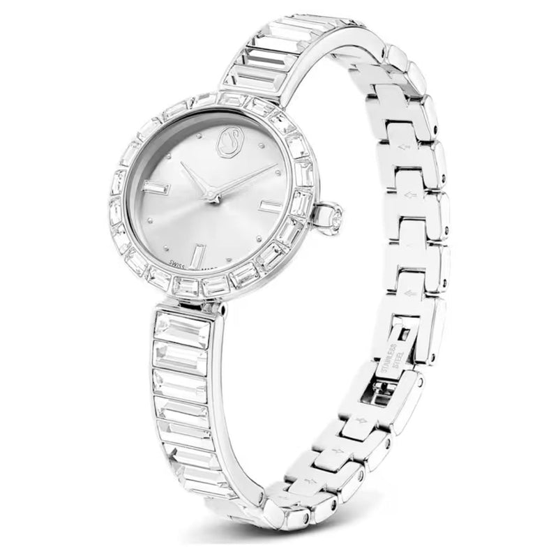 Swarovski Matrix Bangle 5677487 analog damklocka med silver urtavla och armband i rostfritt stål