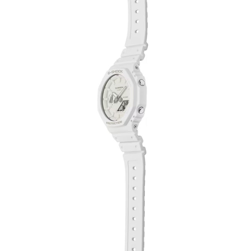 Casio G-Shock GA-2100-7A7ER analog unisexklocka med vit urtavla och armband i resin