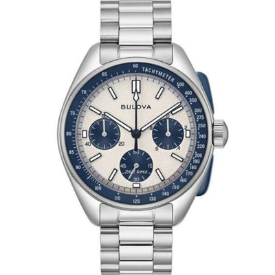 Bulova Lunar Pilot 98K112 analog herrklocka med flerfärgad urtavla och armband i rostfritt stål