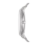 Fossil Jacqueline ES4627 analog damklocka med silver urtavla och armband i rostfritt stål