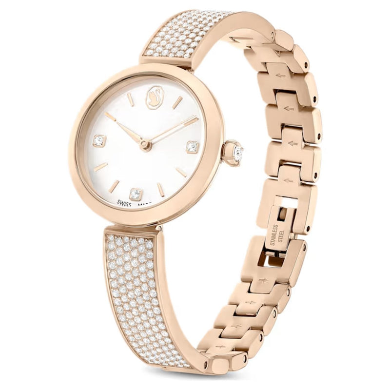 Swarovski Illumina 5671196 analog damklocka med vit urtavla och armband i rostfritt stål