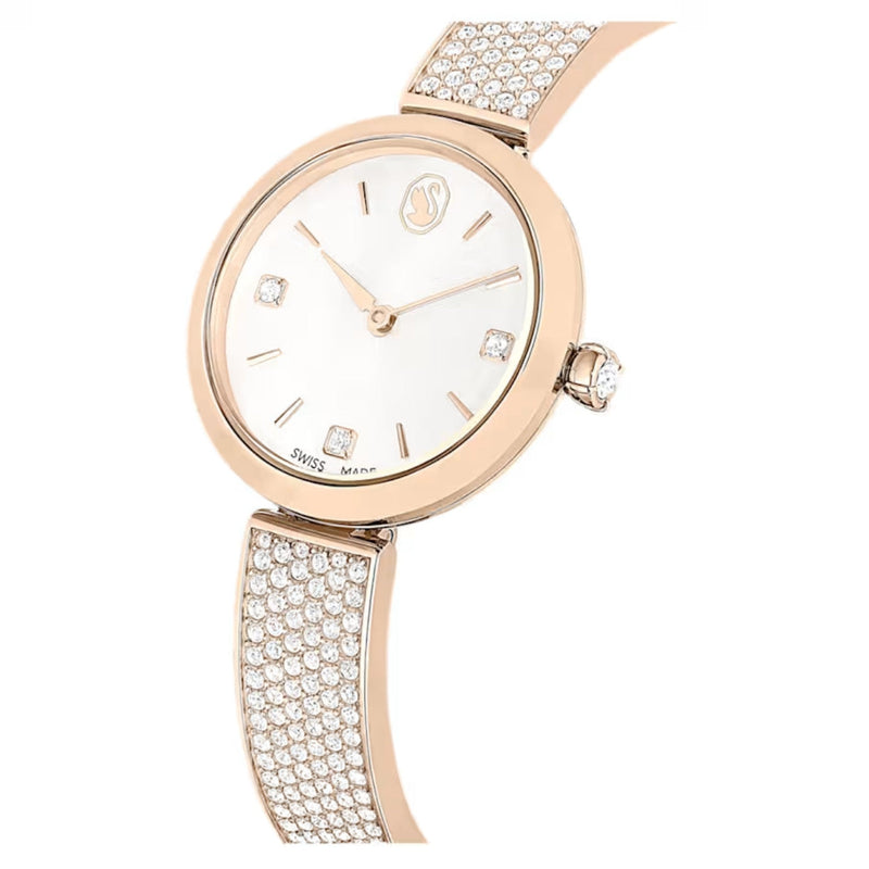 Swarovski Illumina 5671196 analog damklocka med vit urtavla och armband i rostfritt stål