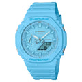 Casio G-shock GA-2100-2A2ER analog herrklocka med blå urtavla och armband i resin