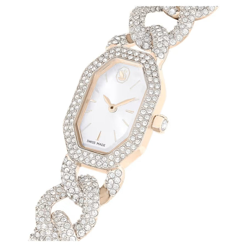 Swarovski Dextera chain 5711710 analog damklocka med vit urtavla och armband i rostfritt stål
