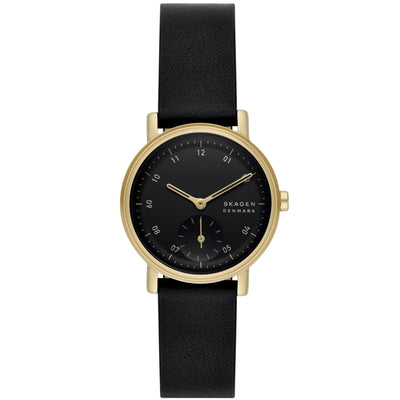 Skagen Kuppel Lille SKW3114 analog damklocka med svart urtavla och armband i läder