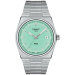 Tissot PRX T137.410.11.091.01 analog herrklocka med grön urtavla och armband i rostfritt stål