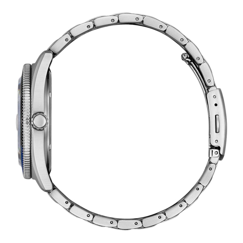 Citizen Marine Eco-Drive AW1761-89L analog herrklocka med blå urtavla och armband i rostfritt stål