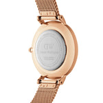 Daniel Wellington Petite Melrose DW00100217 analog damklocka med svart urtavla och armband i rostfritt stål