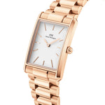 Daniel Wellington Bound 3-Link Rose Gold DW00100699 analog damklocka med vit urtavla och armband i rostfritt stål