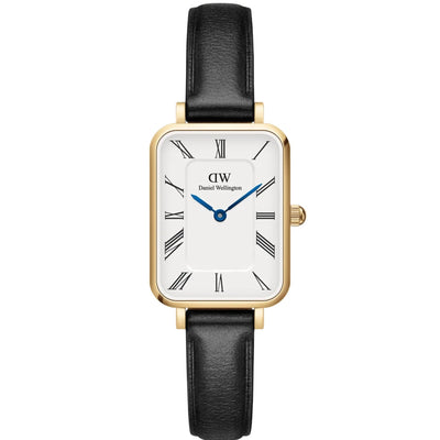 Daniel Wellington Quadro Roman Numerals Sheffield DW00100692 analog damklocka med vit urtavla och armband i läder