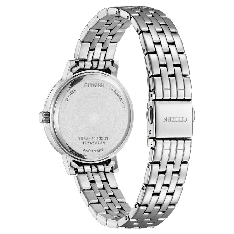 Citizen Dress Damklocka EL3100-55W analog damklocka med rosa urtavla och armband i rostfritt stål