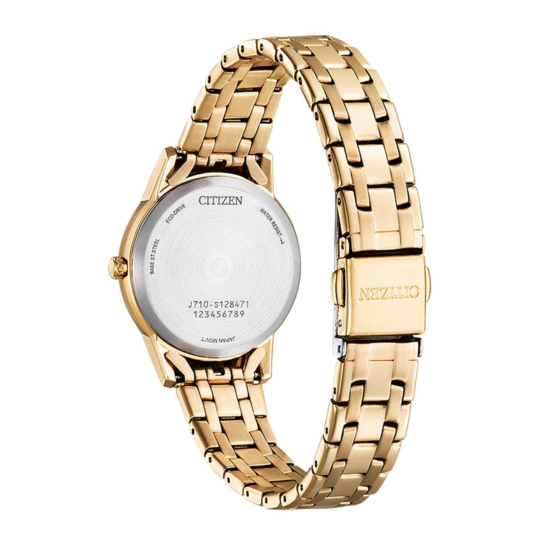 Citizen Elegance Eco-Drive FE1243-83A analog damklocka med vit urtavla och armband i rostfritt stål