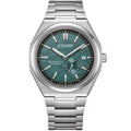 Citizen Super Titanium Automatisk NJ0180-80X analog herrklocka med grön urtavla och armband i titan