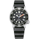 Citizen Eco-Drive Promaster Marine EO2020-08E analog herrklocka med svart urtavla och armband i silikon
