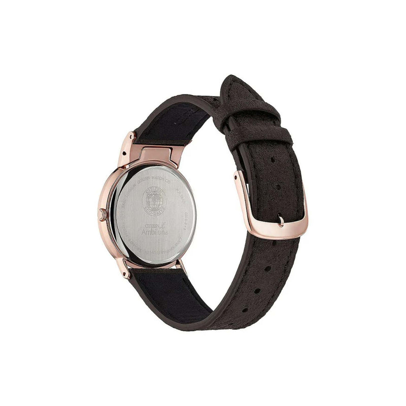 Citizen Elegance Eco-Drive EG7072-19X analog damklocka med brun urtavla och armband i läder