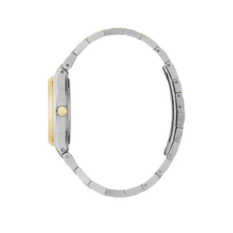 Bulova Surveyor 98M132 analog damklocka med vit urtavla och armband i rostfritt stål
