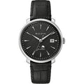 Bulova Frank Sinatra 96B360 analog herrklocka med svart urtavla och armband i läder