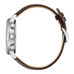 Citizen Chrono CA7061-26X analog herrklocka med beige urtavla och armband i läder