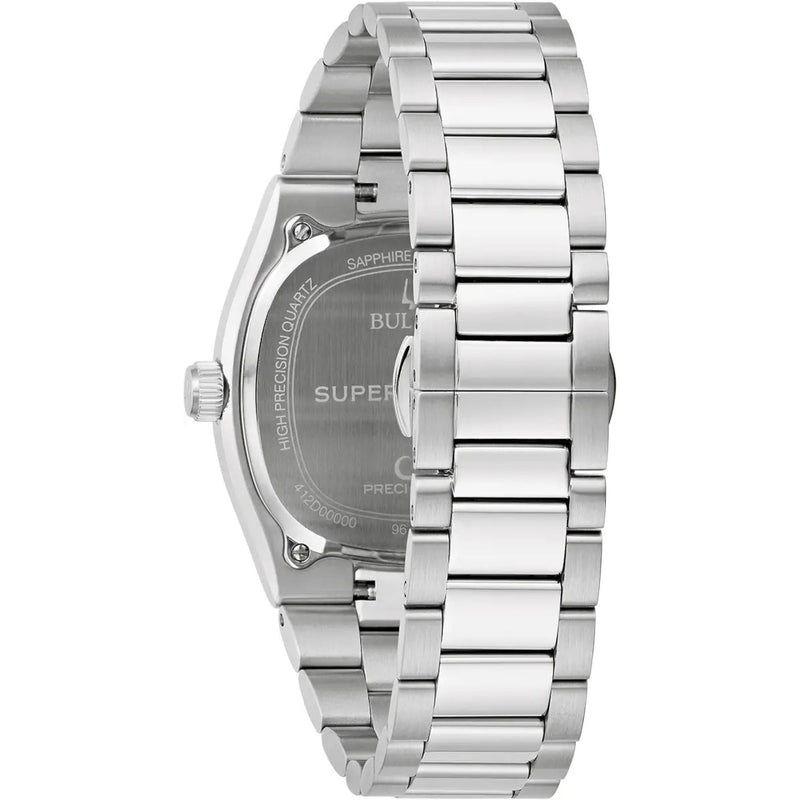 Bulova Super Seville 96B440 analog herrklocka med blå urtavla och armband i rostfritt stål