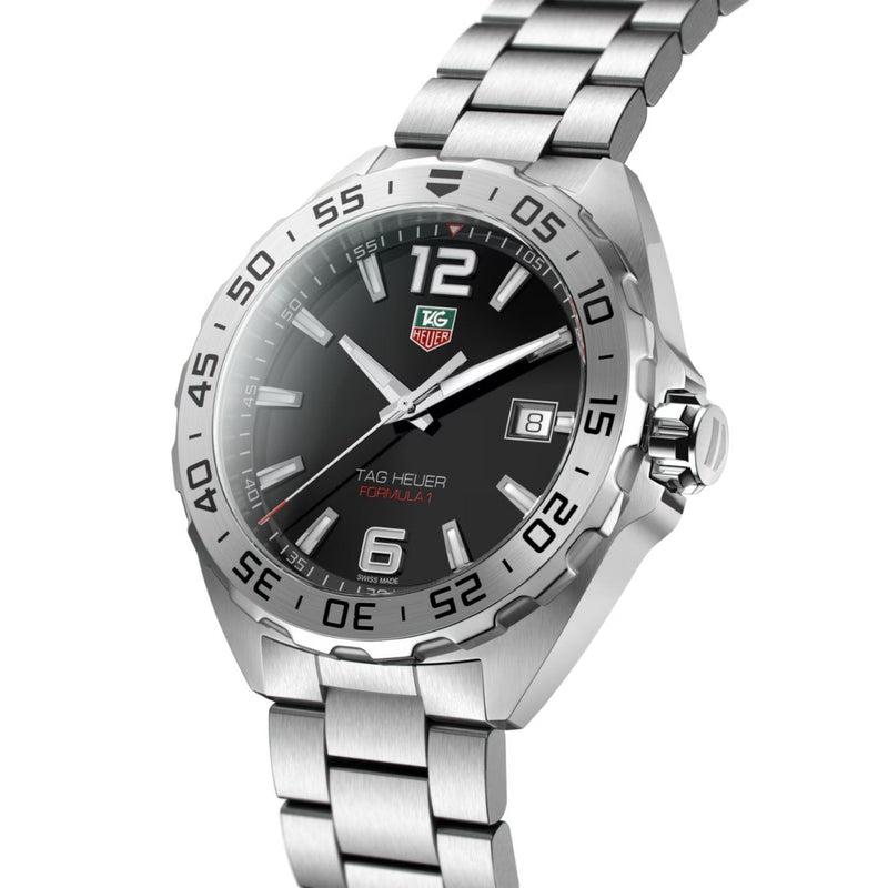 TAG Heuer Formula 1 Date WAZ1112.BA0875 analog herrklocka med svart urtavla och armband i rostfritt stål